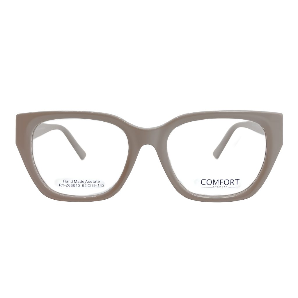 عینک طبی زنانه قهوه ای موکا کامفورت Comfort مدل RY-Z66040 گربه ای استات