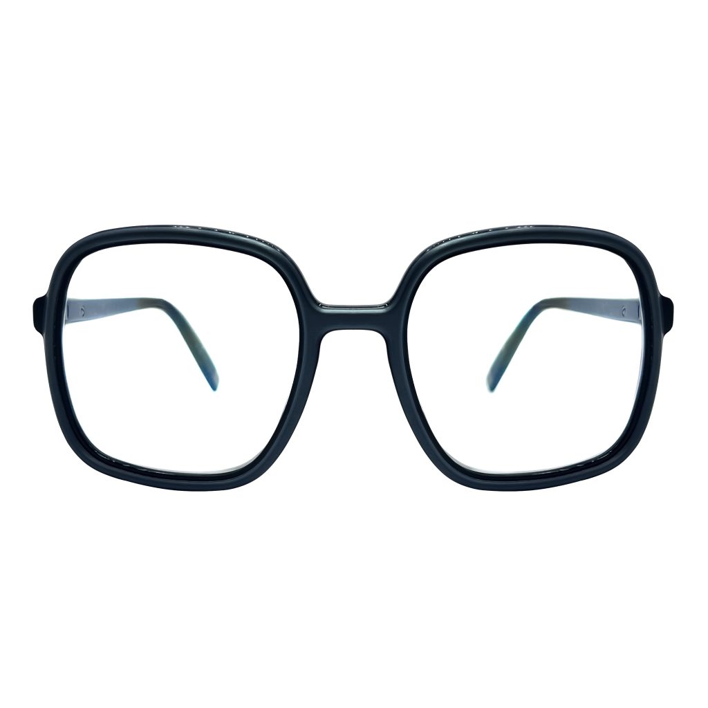 عینک طبی زنانه کائوچویی LIGHT BIRD مدل LB-028-BAOBAB مربعی مشکی براق ساخت ایتالیا