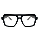 عینک طبی مردانه LIGHT BIRD مدل LB-137-BOOGEY MAN مربعی بزرگ دوپل مشکی براق ساخت ایتالیا