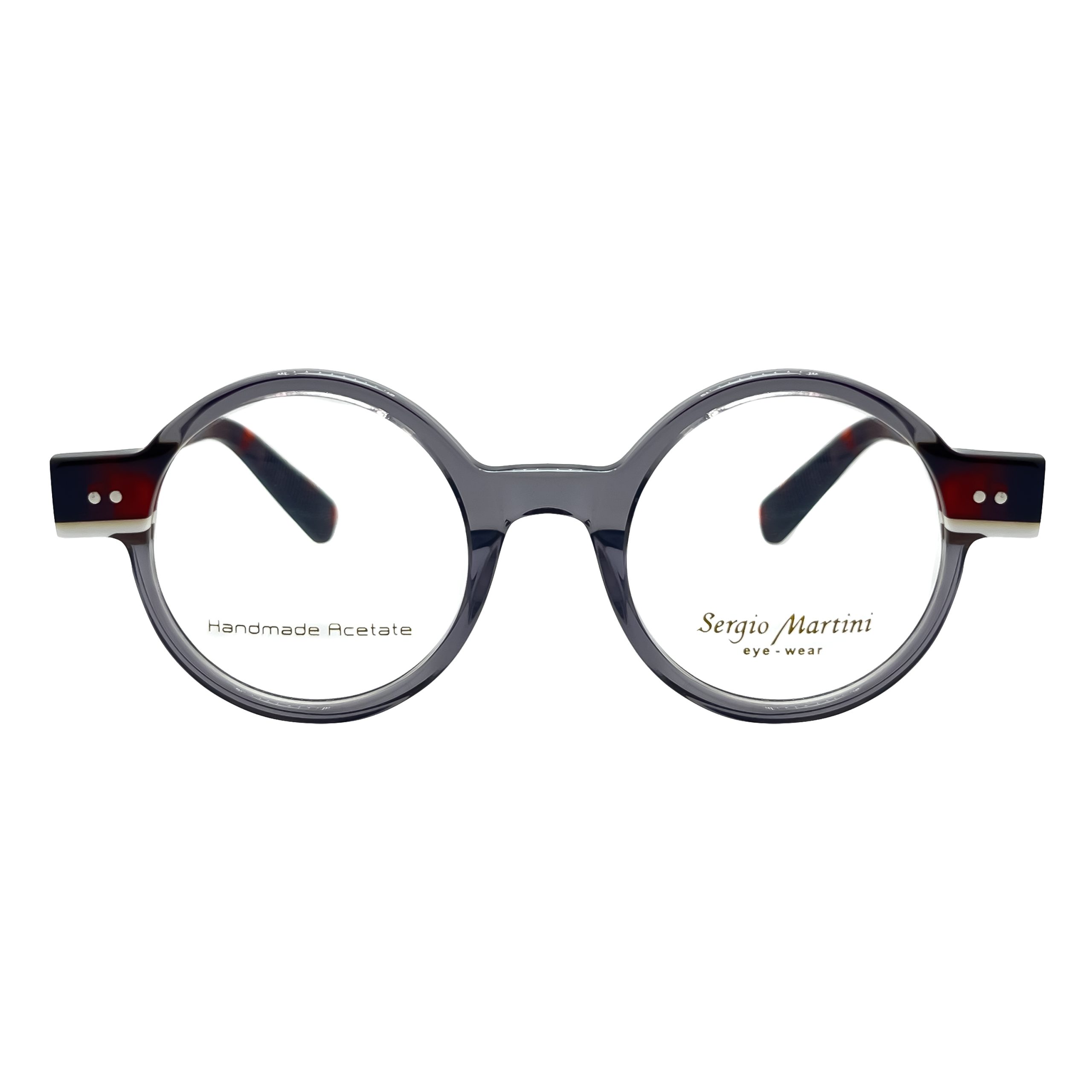01-SERGIO MARTINI-SM-4272 CODE-82605 عینک طبی یونیسکس SERGIO MARTINI مدل SM-4272 گرد کائوچویی نوکمدادی شفاف ساخت هنگکنگ